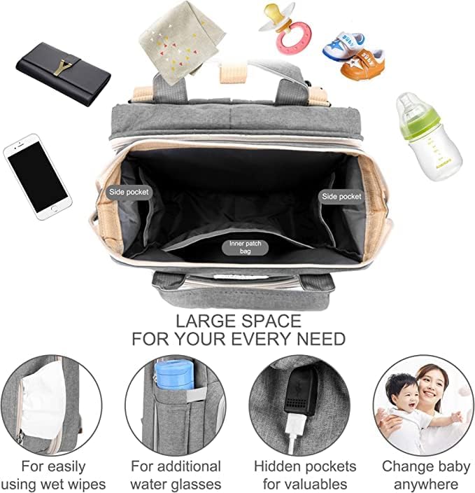 Diaper Bag Backpack - Baby Essentials Travel Bag