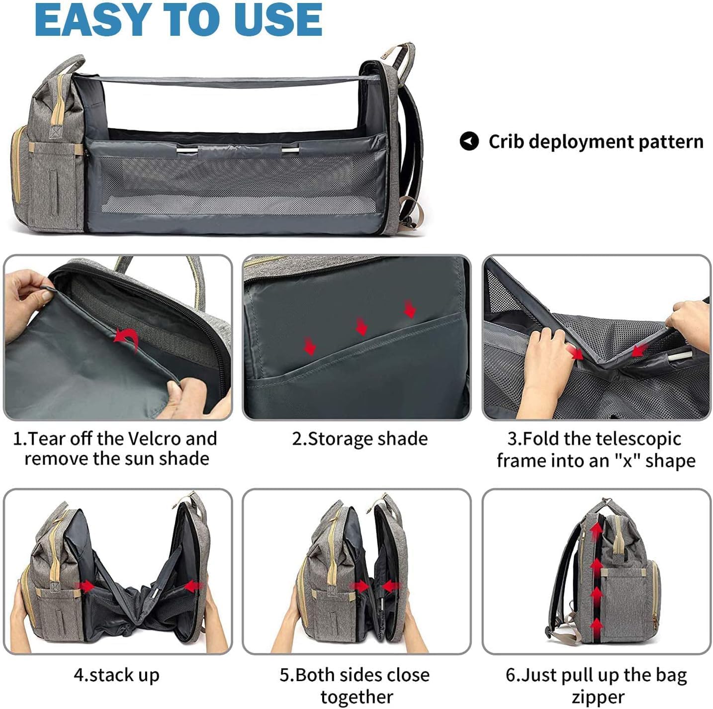 Diaper Bag Backpack - Baby Essentials Travel Bag