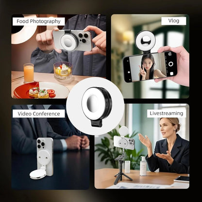 TELESIN Magnetic Selfie Ring Light – Portable Clip-On LED for Phone Photography, Vlogging & Video Calls